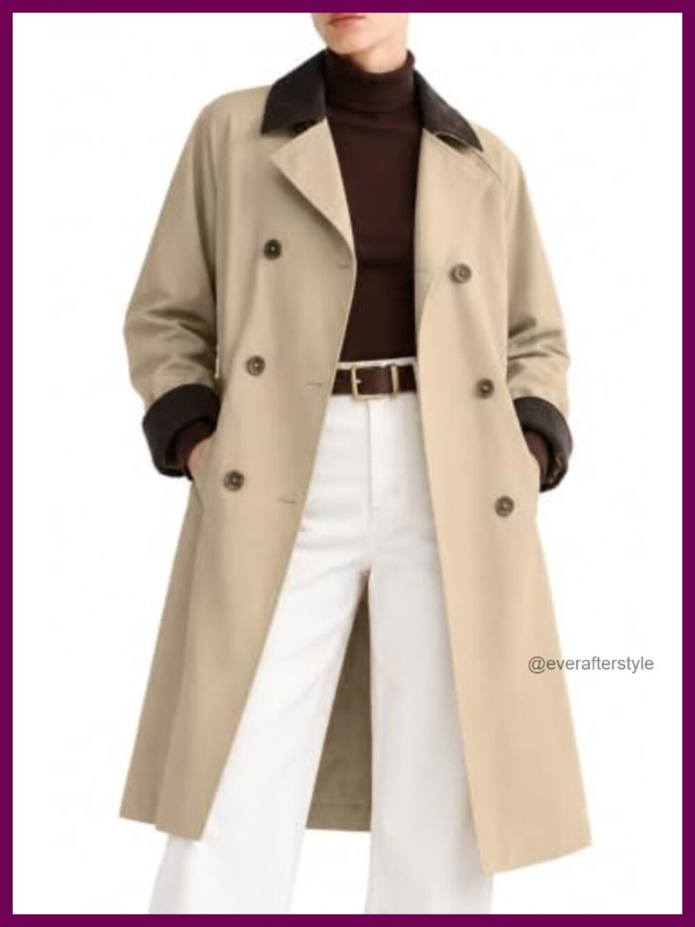 Orolay Women's Waterproof Oversized Trench Coat Wind-Resistant Long Raincoat